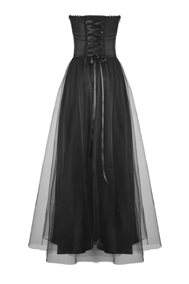 Black Mausoleum Maxi Tulle Dress - dresses - VampireFreaks - Dark In Love