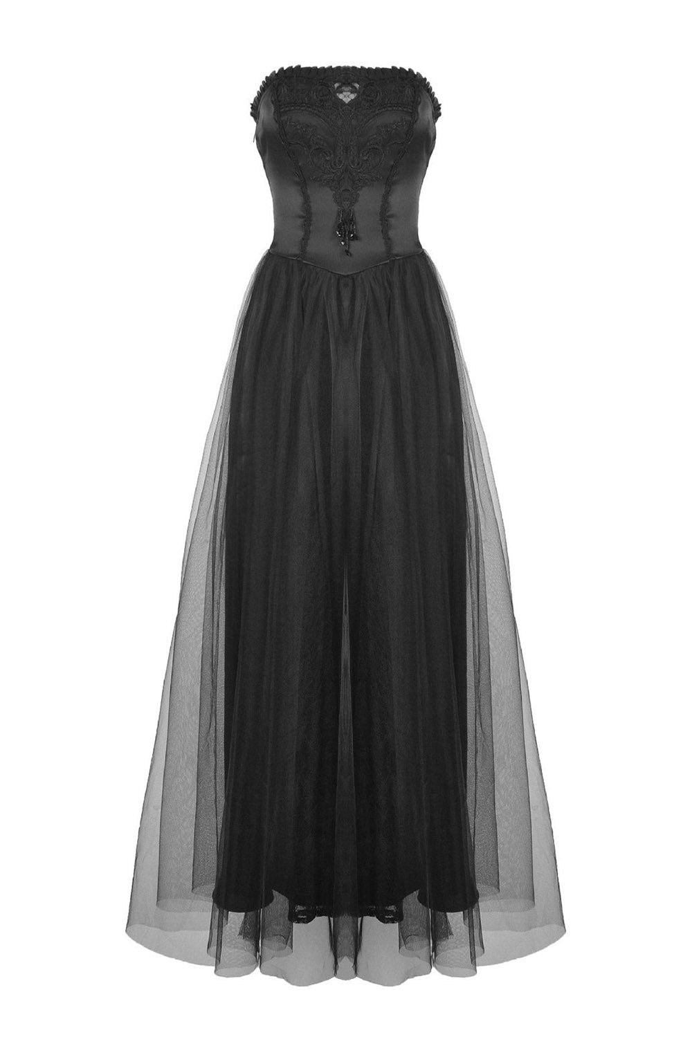 Black Mausoleum Maxi Tulle Dress - dresses - VampireFreaks - Dark In Love