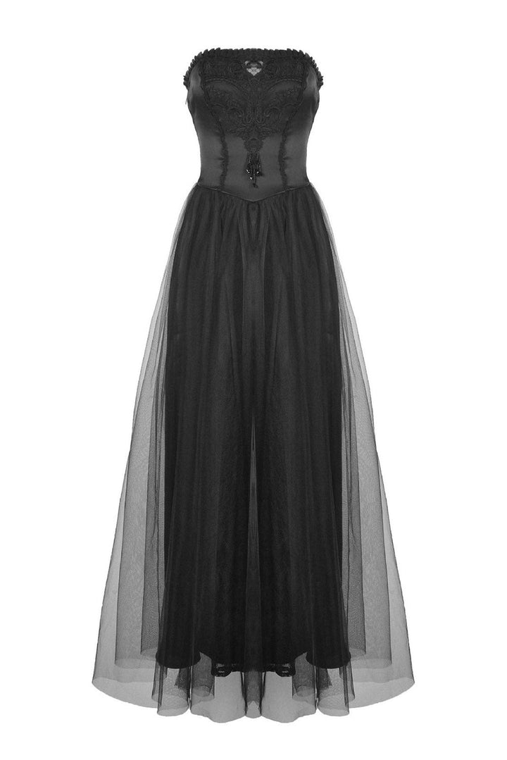 Black Mausoleum Maxi Tulle Dress - dresses - VampireFreaks - Dark In Love