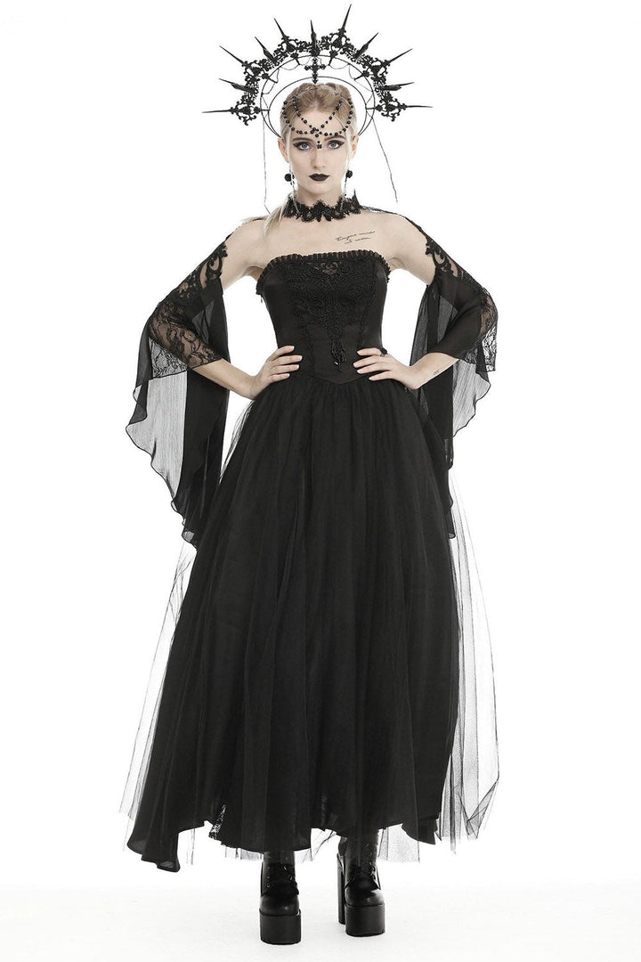 Black Mausoleum Maxi Tulle Dress - dresses - VampireFreaks - Dark In Love