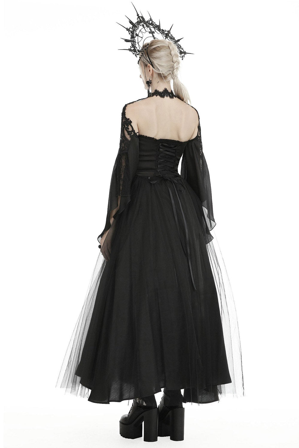 Black Mausoleum Maxi Tulle Dress - dresses - VampireFreaks - Dark In Love