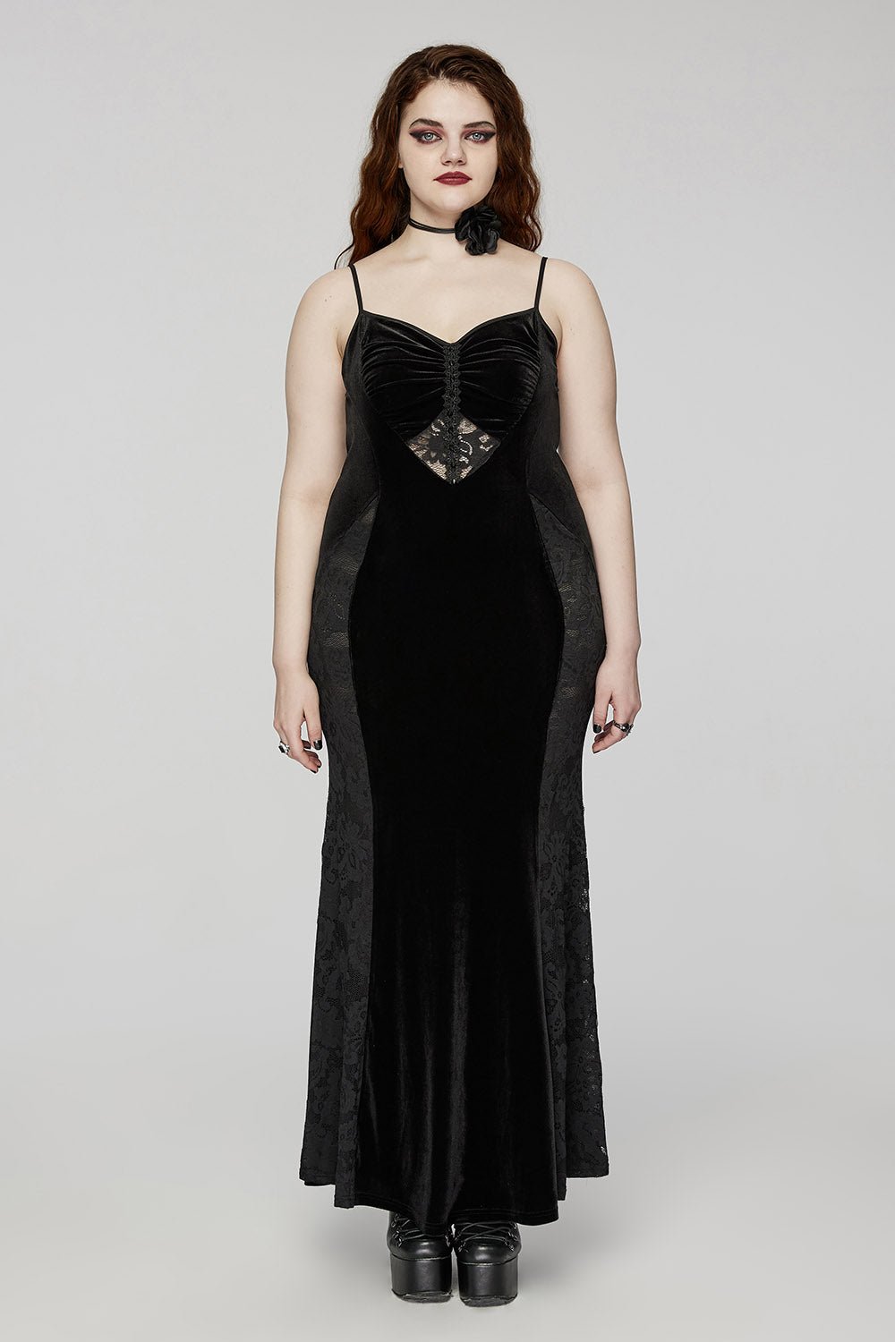 Black Medallion Mermaid Dress [Plus Size] - dresses - VampireFreaks - Punk Rave