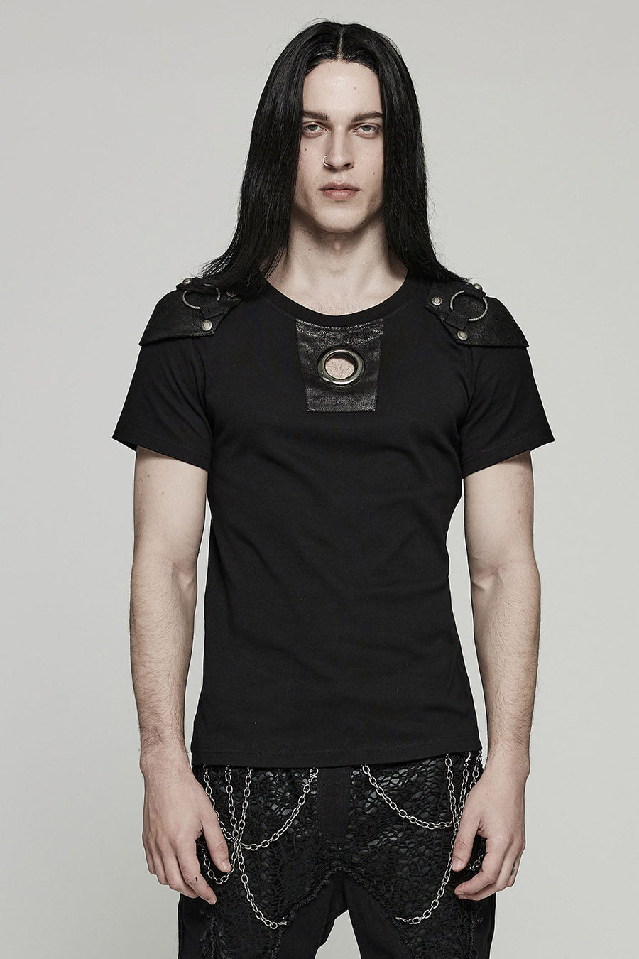 Black Metal Distressed Top - mens tops - VampireFreaks - Punk Rave