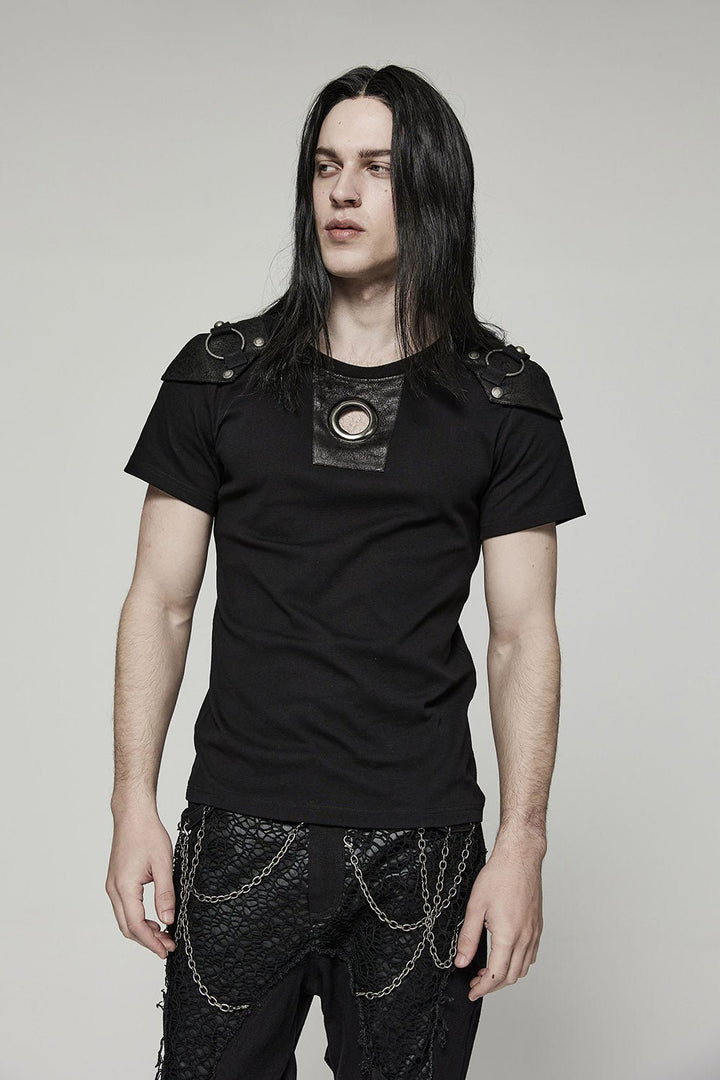 Black Metal Distressed Top - mens tops - VampireFreaks - Punk Rave