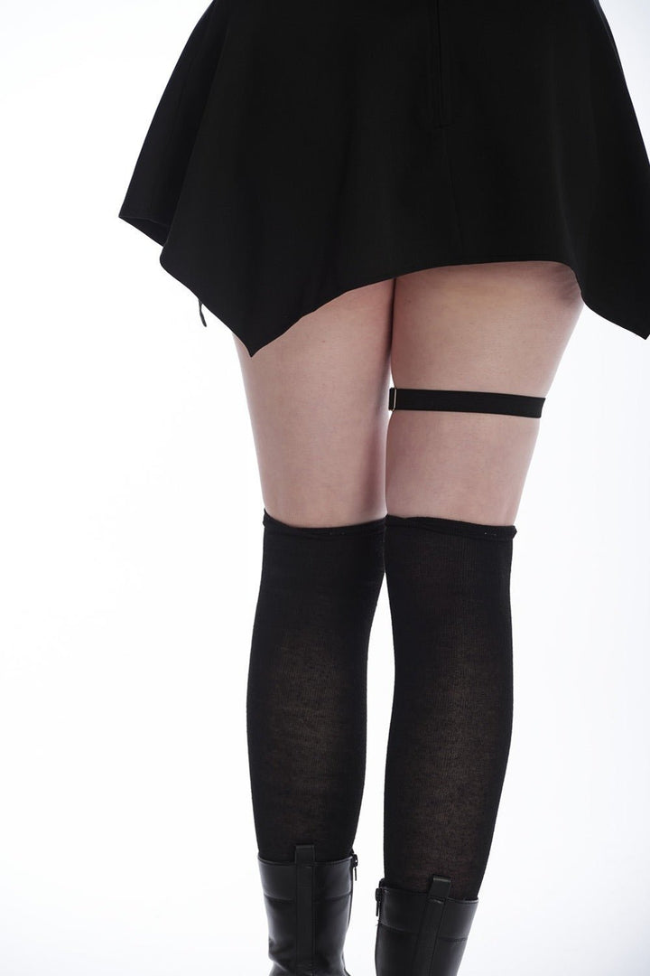 Black Metal Heart Thigh Garter - socks & stockings - VampireFreaks - Banned Apparel / Lost Queen