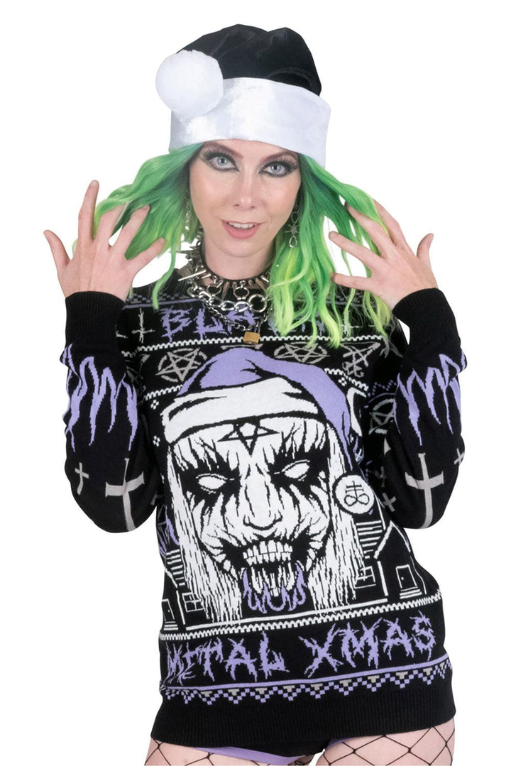 Black Metal Meme Christmas Sweater - mens outerwear - VampireFreaks - Too Fast