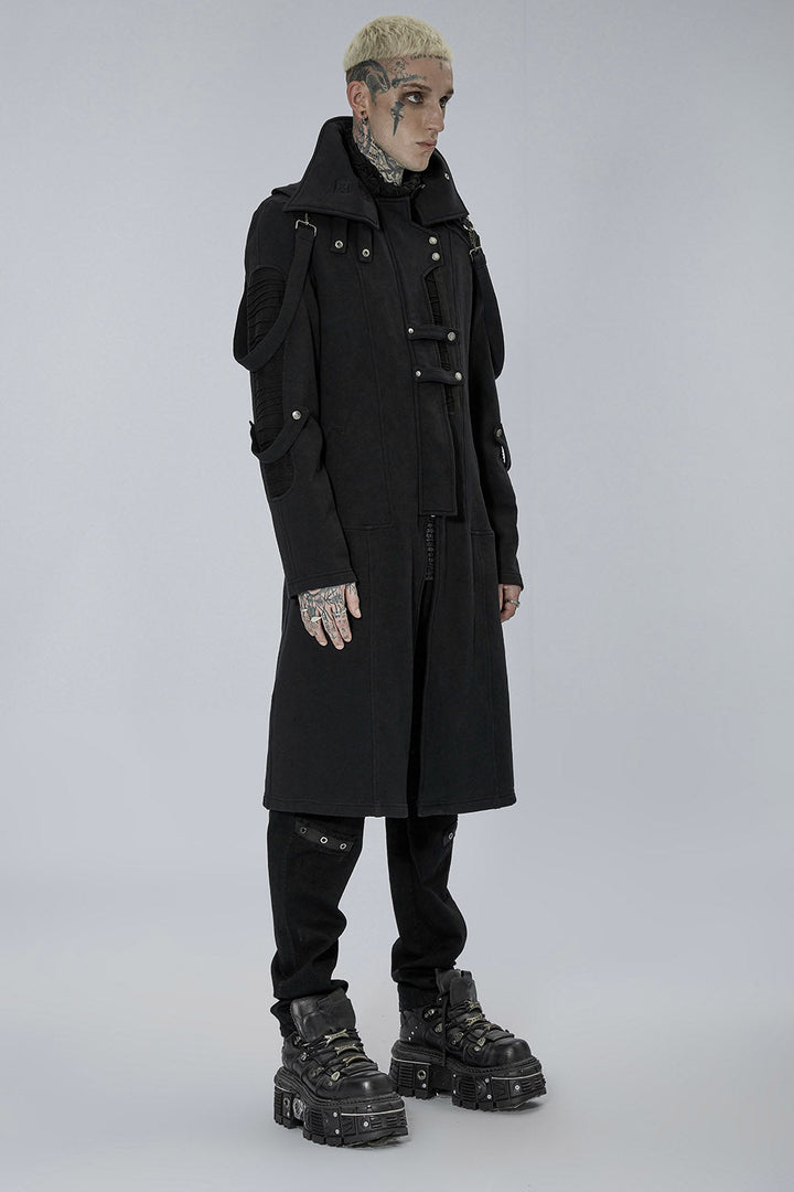 Black Militia Trench Coat - mens outerwear - VampireFreaks - Punk Rave