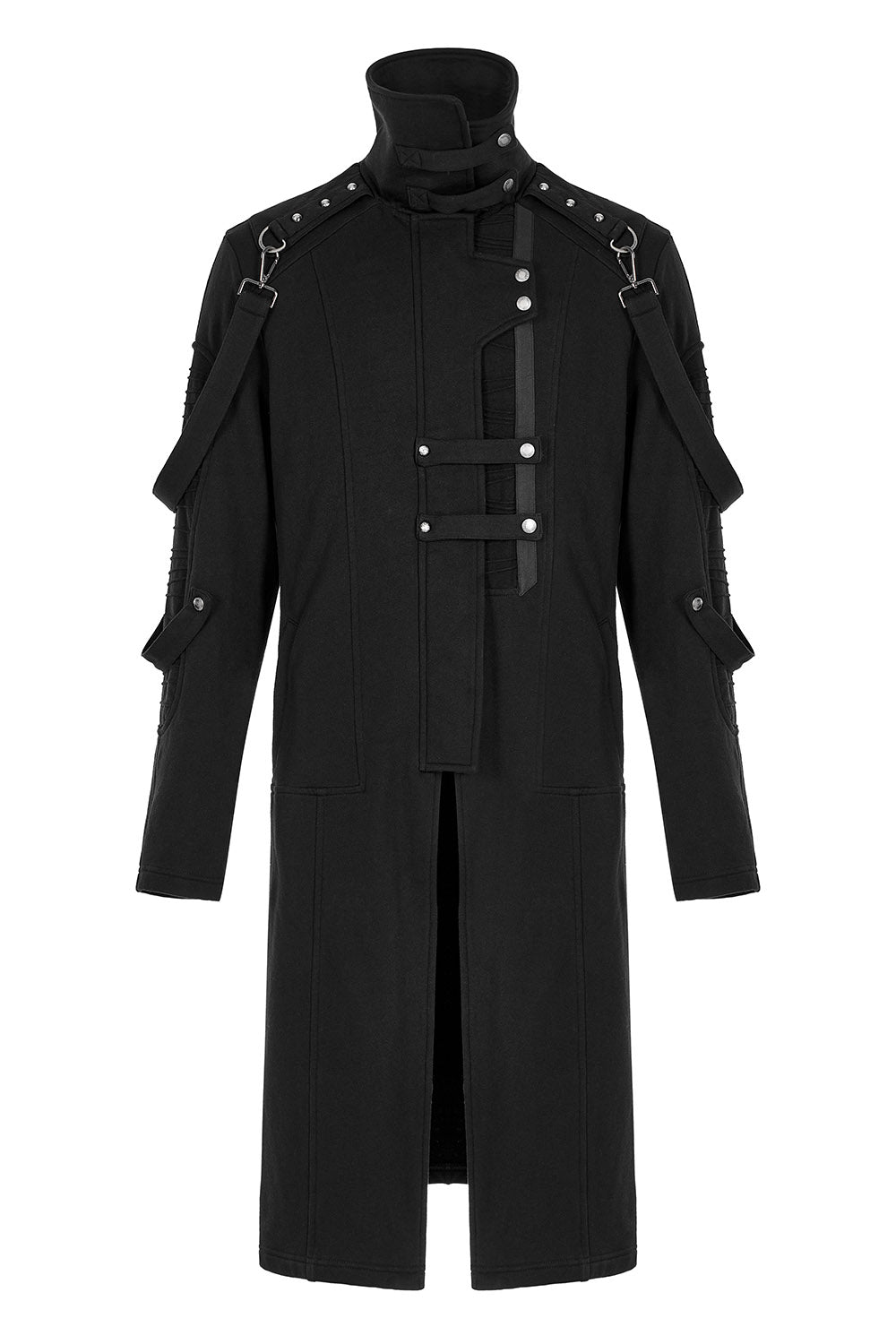 Black Militia Trench Coat - mens outerwear - VampireFreaks - Punk Rave