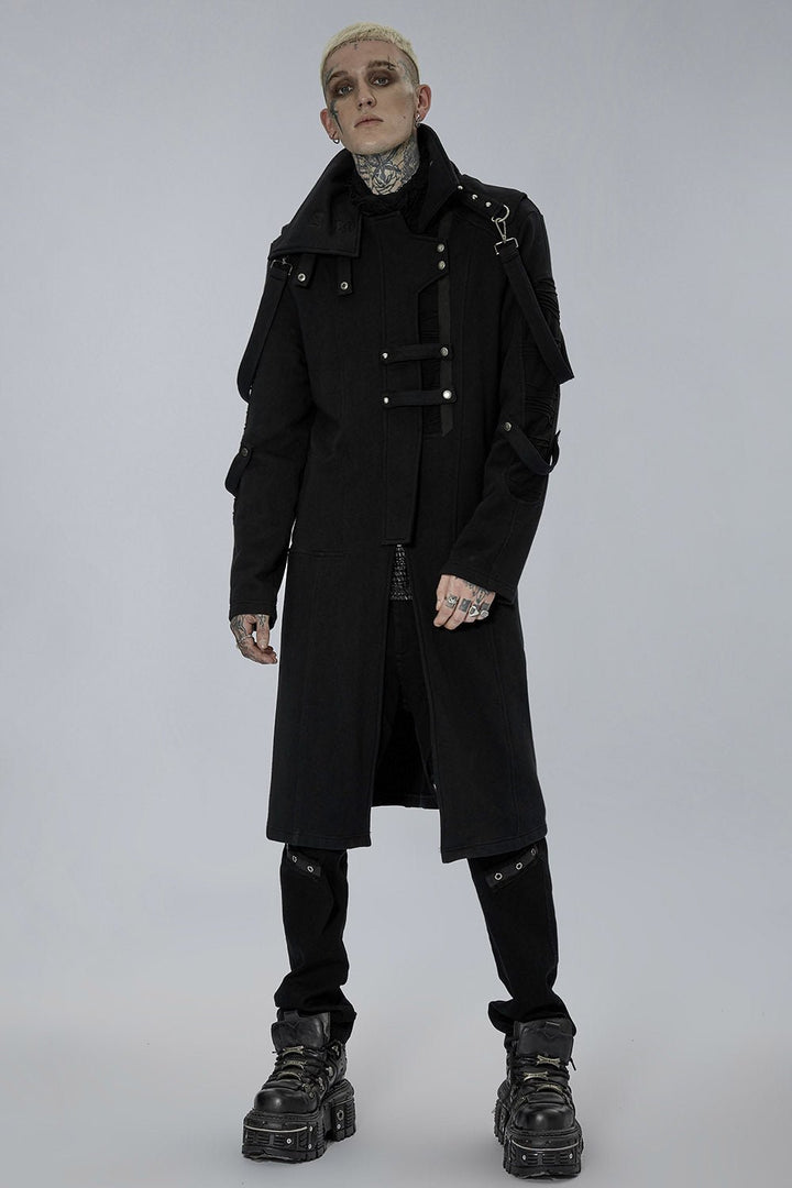 Black Militia Trench Coat - mens outerwear - VampireFreaks - Punk Rave