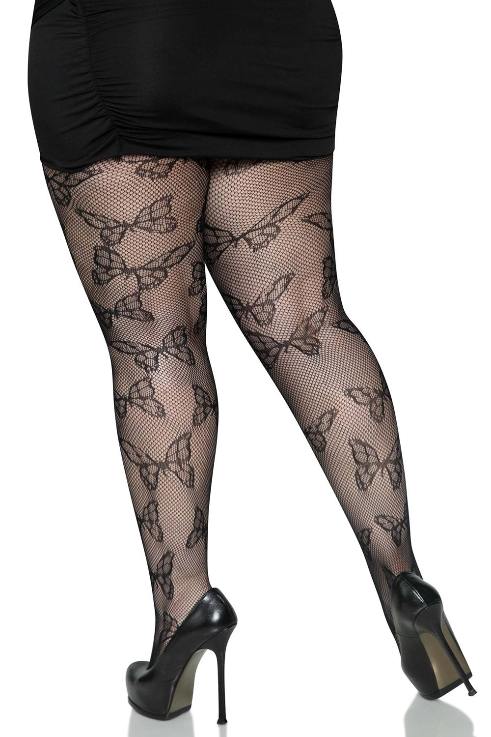 Black Monarch Butterfly Tight [PLUS SIZE] - socks & stockings - VampireFreaks - Leg Avenue