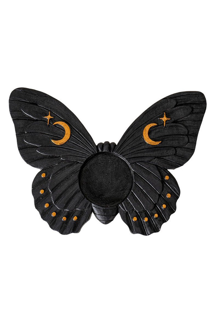 Black Moth Tealight Candle Holder - housewares - VampireFreaks - Pacific Giftware