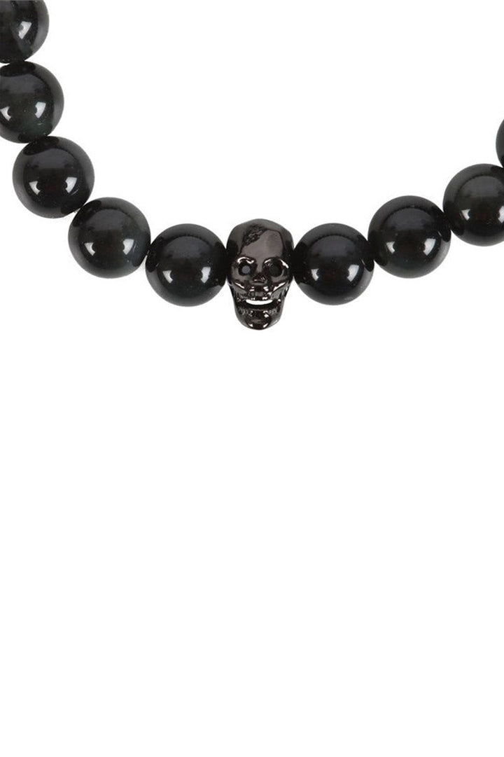 Black Obsidian Skull Bracelet - bracelets - VampireFreaks - Something Different