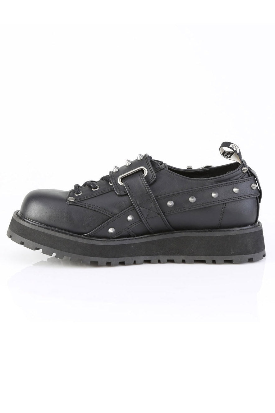 Black Omen Punk Oxfords [VALOR - 38] - mens shoes - VampireFreaks - Demonia