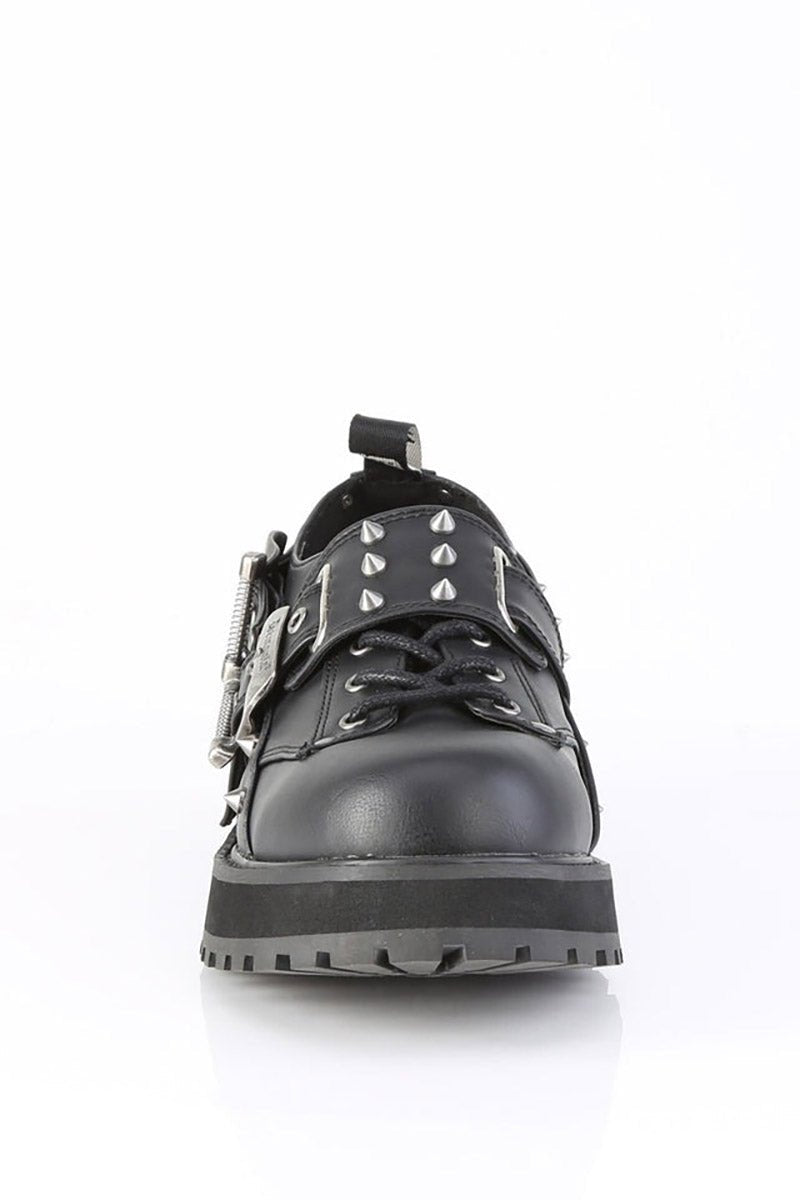 Black Omen Punk Oxfords [VALOR - 38] - mens shoes - VampireFreaks - Demonia