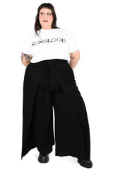 Black loose plus size goth pants for women