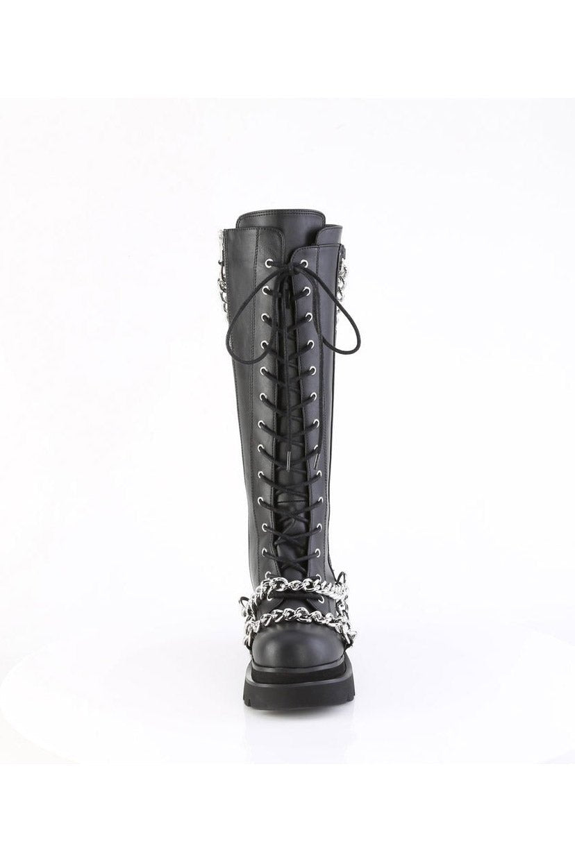 Black Parade Knee - High Boots [RENEGADE - 215] - womens shoes - VampireFreaks - Demonia