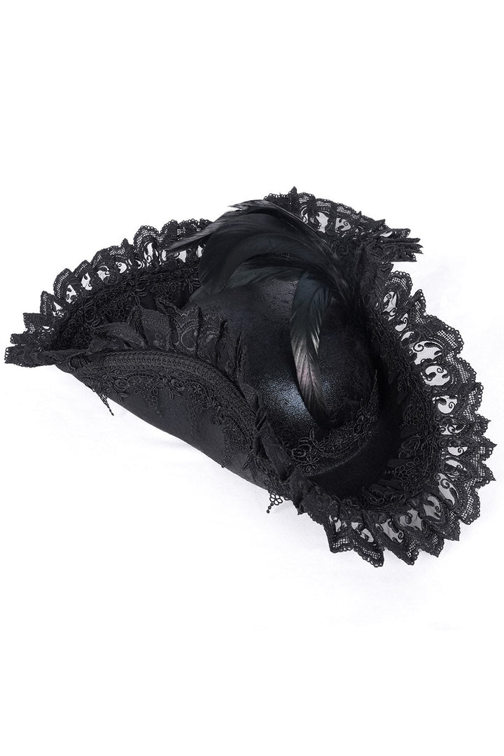 Black Pearl Punk Pirate Hat - hats & scarves & headwear - VampireFreaks - Devil Fashion