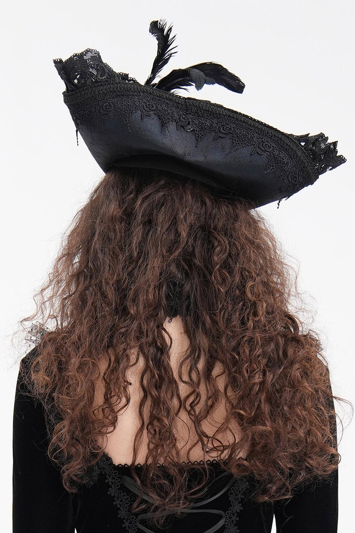 Black Pearl Punk Pirate Hat - hats & scarves & headwear - VampireFreaks - Devil Fashion