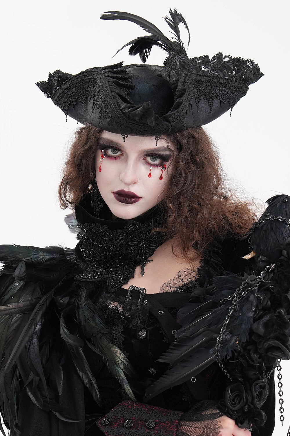 Black Pearl Punk Pirate Hat - hats & scarves & headwear - VampireFreaks - Devil Fashion