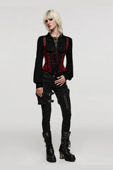 womens deep v-neck plunging neckline lace-up chest top and gothic corset