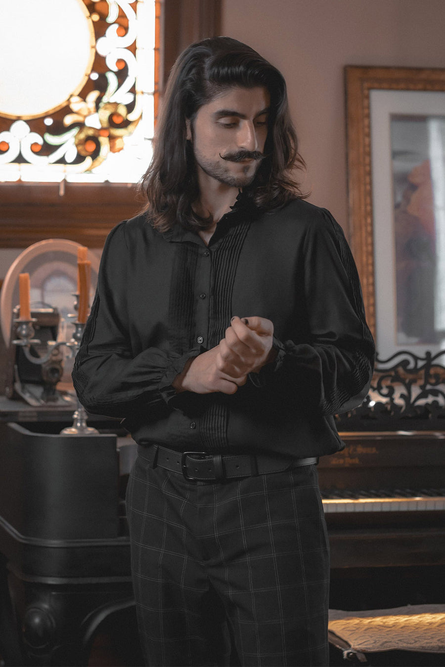 mens long sleeve gothic shirt
