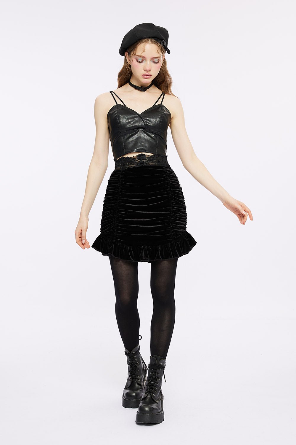 Black Prayer Bustle Mini Skirt - skirts - VampireFreaks - Punk Rave