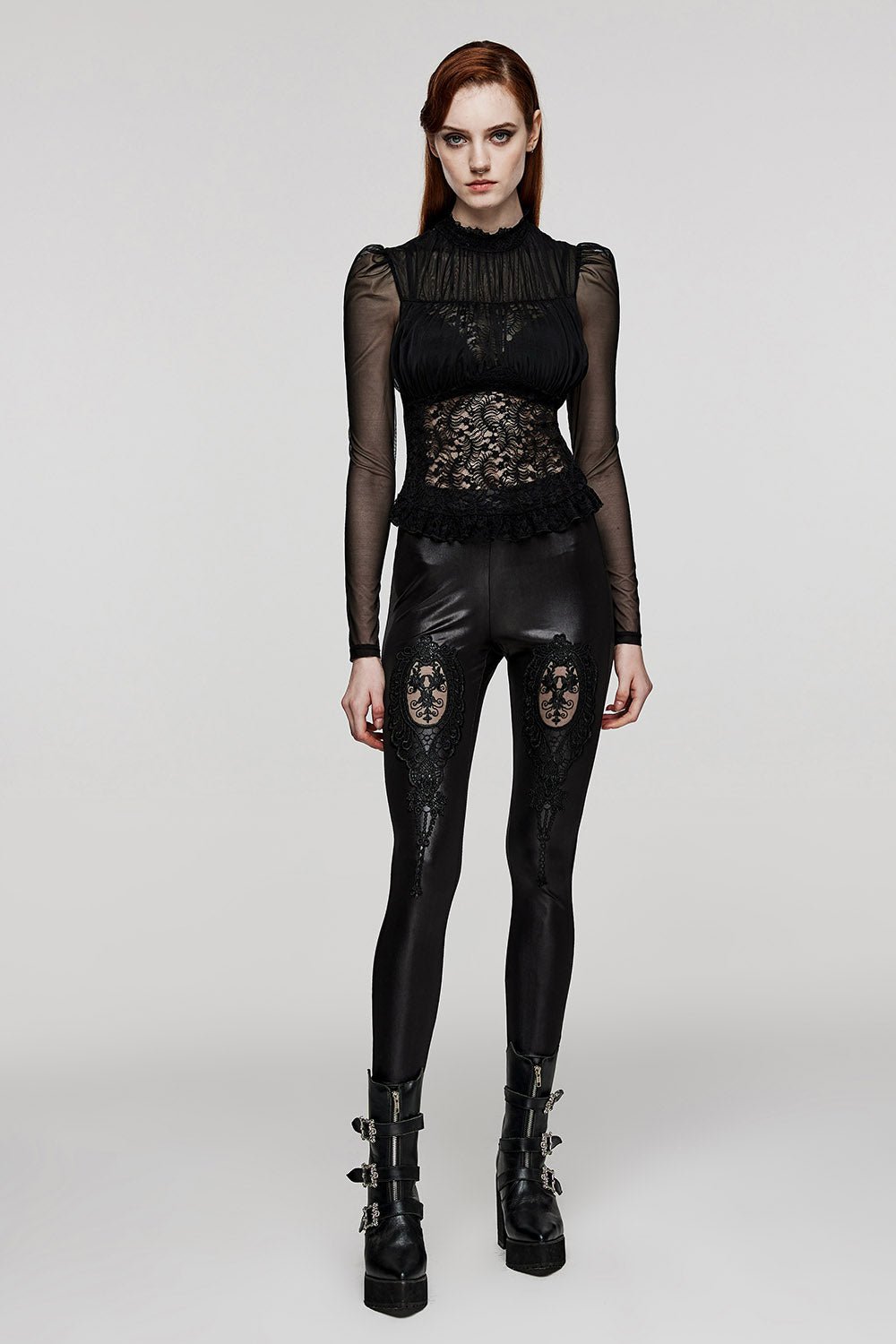 Black Prayer Sheer Lace Top - womens tops - VampireFreaks - Punk Rave