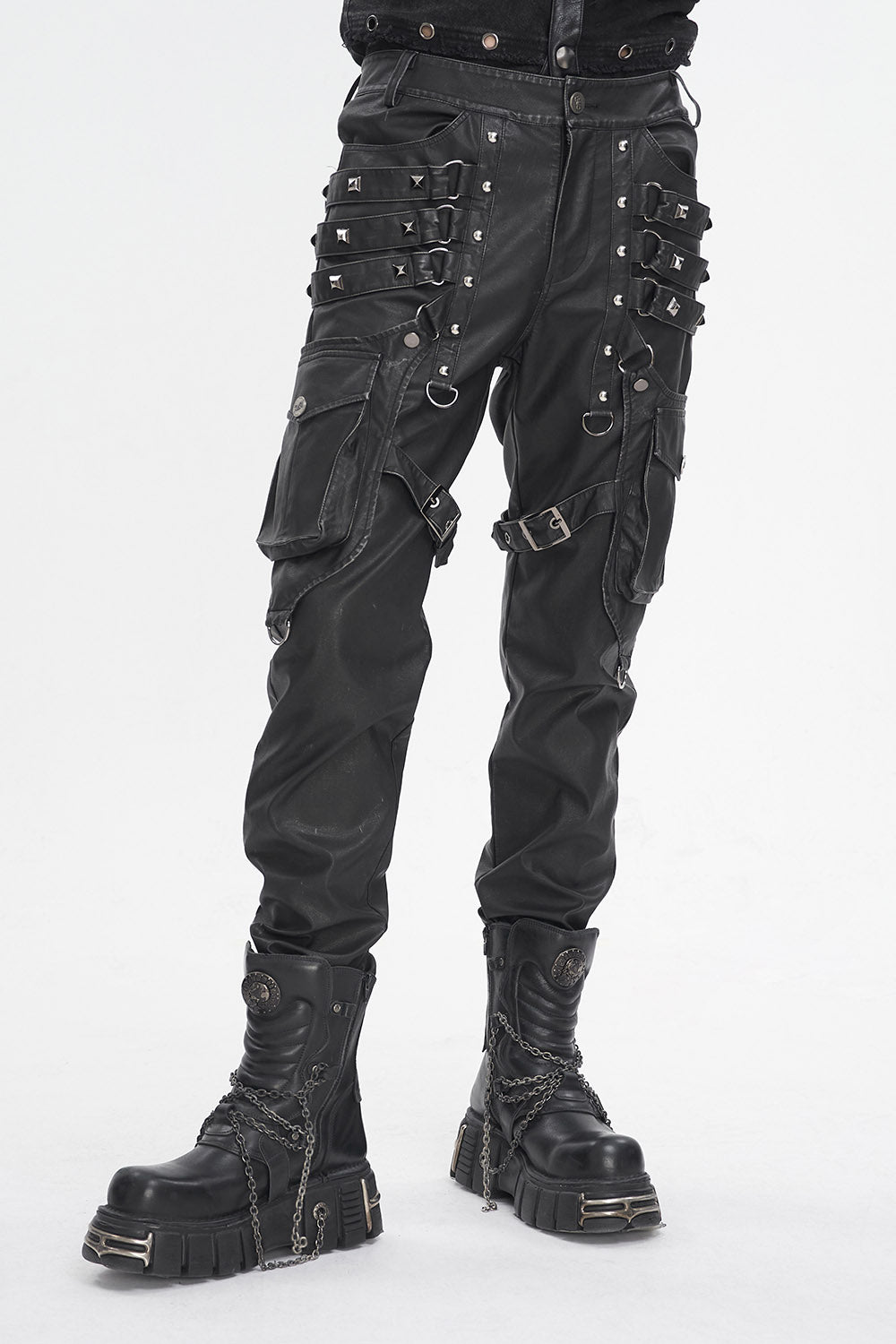 black punk studded pants