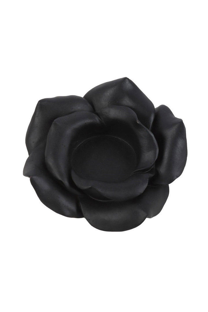 Black Rose Tealight Candle Holder - housewares - VampireFreaks - Something Different