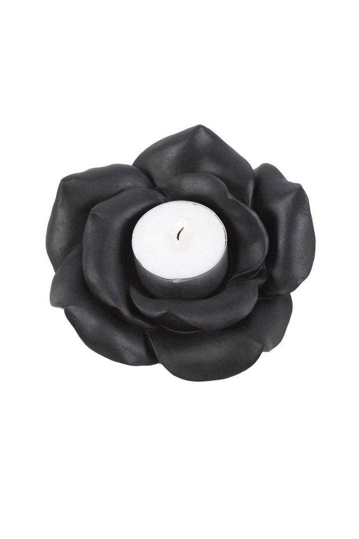 Black Rose Tealight Candle Holder - housewares - VampireFreaks - Something Different