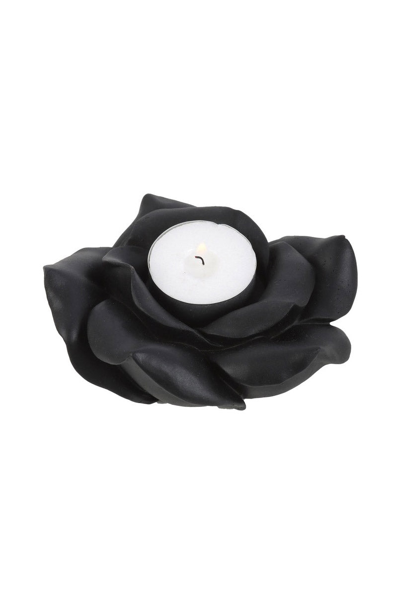 Black Rose Tealight Candle Holder - housewares - VampireFreaks - Something Different