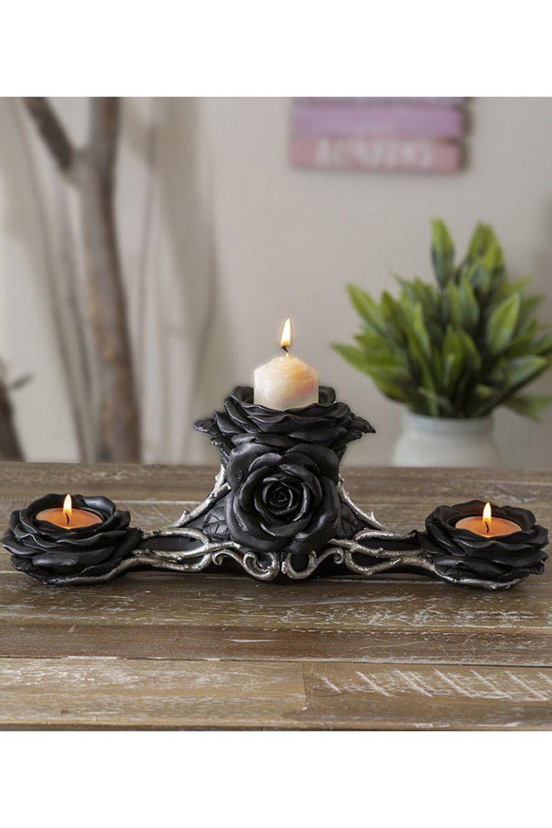 Black Rose Triple Votive Holder - housewares - VampireFreaks - Alchemy