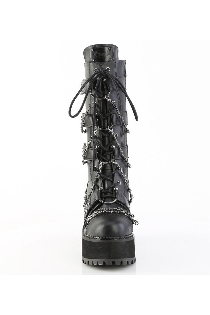 Black Sacraments Studded Punk Boots [ASSAULT - 117] - womens shoes - VampireFreaks - Demonia