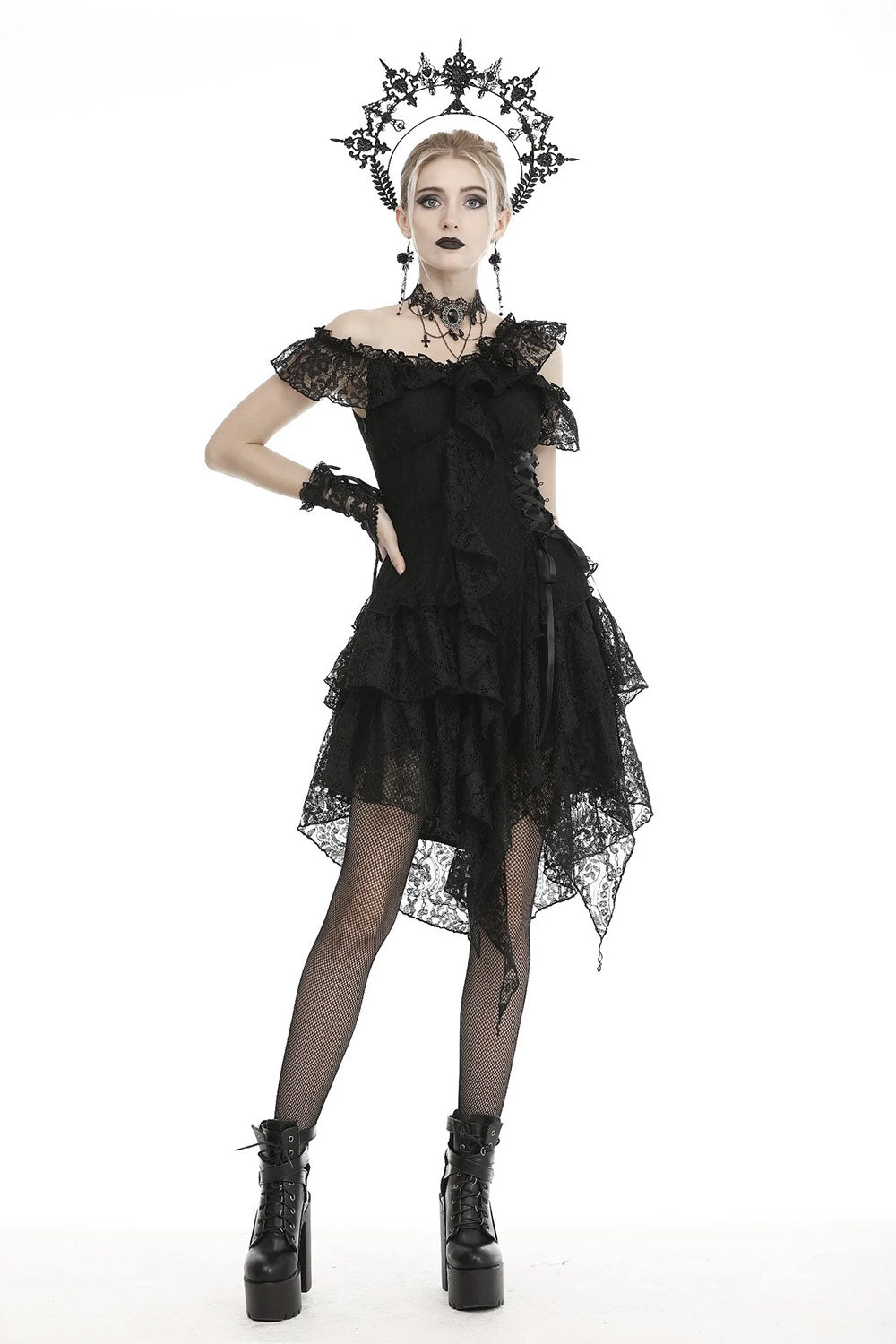 Black Saint Gothic Lace Dress - dresses - VampireFreaks - Dark In Love