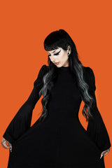 dark cottagecore puff sleeve gothic dress