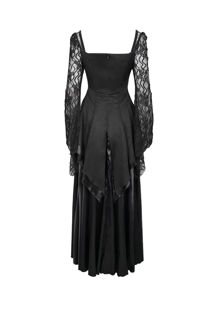 womens vampire goth lace flared sleeve dress