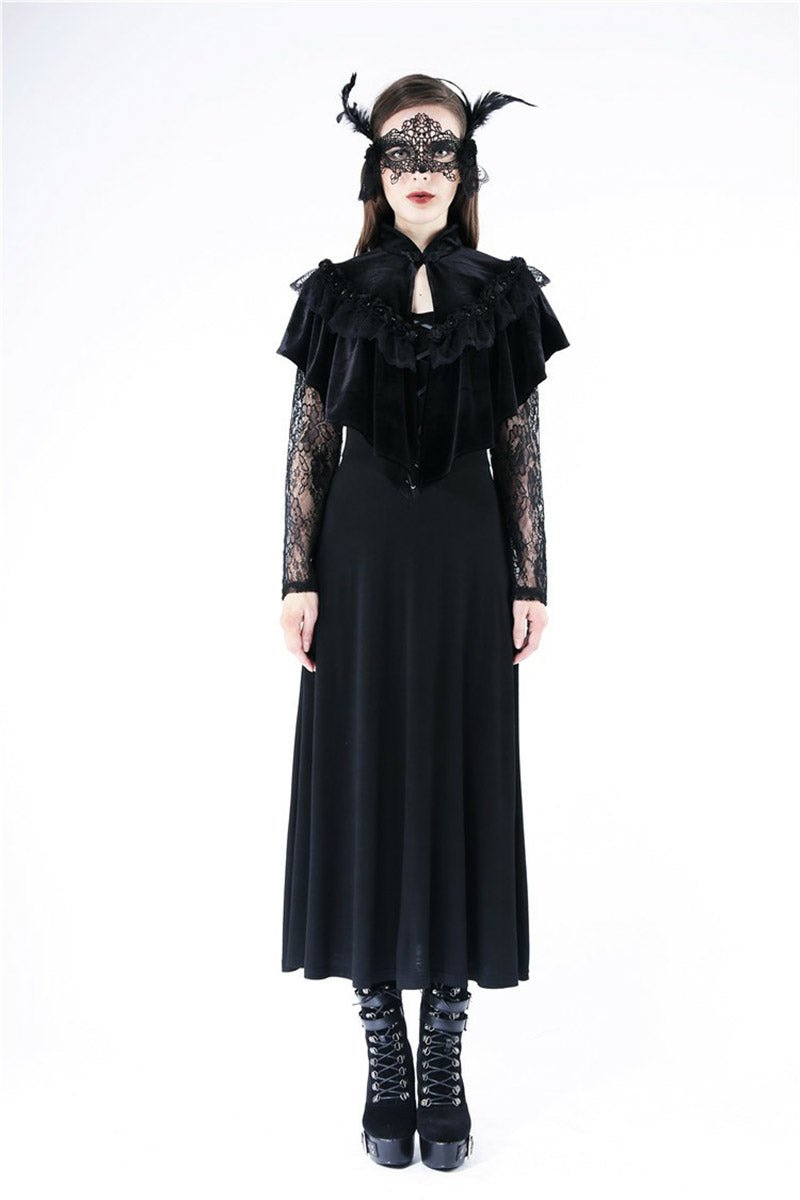 Black Seance Velvet Cape - womens outerwear - VampireFreaks - Dark In Love