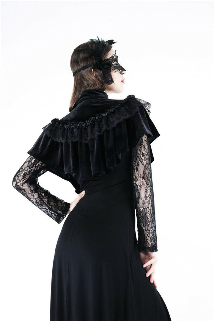 Black Seance Velvet Cape - womens outerwear - VampireFreaks - Dark In Love