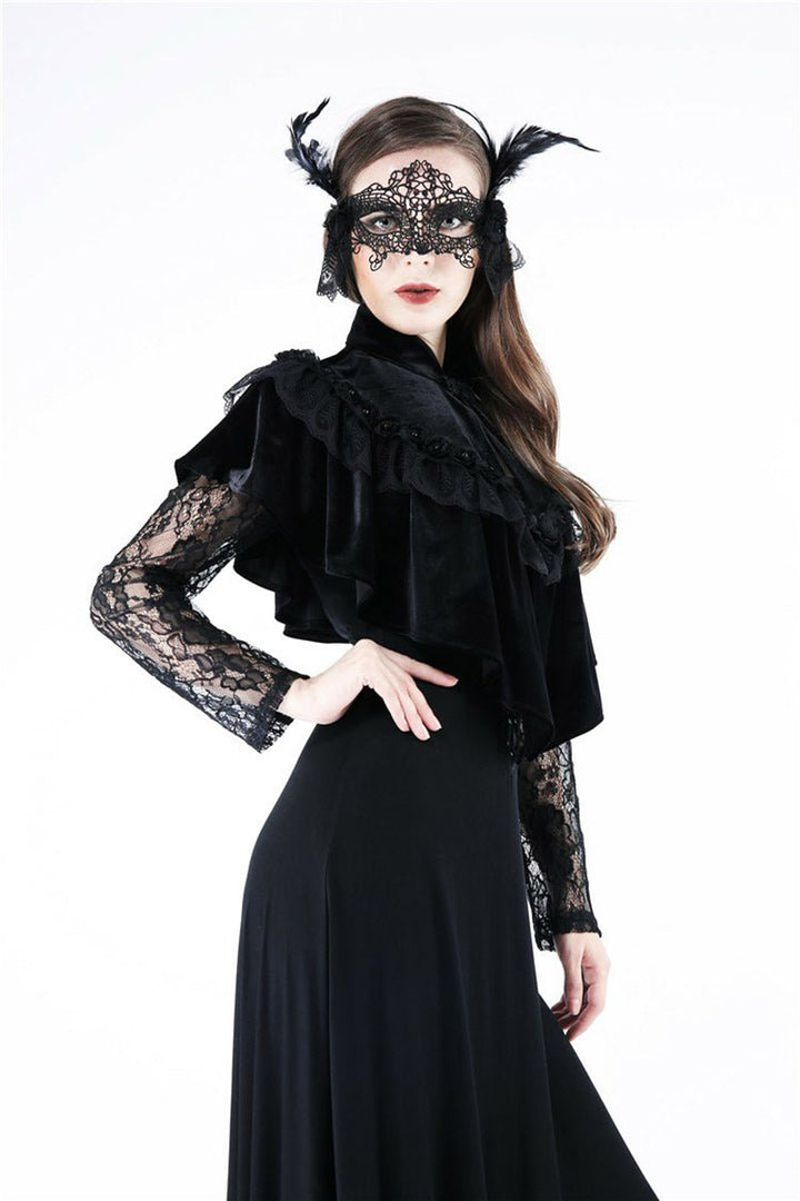 Black Seance Velvet Cape - womens outerwear - VampireFreaks - Dark In Love