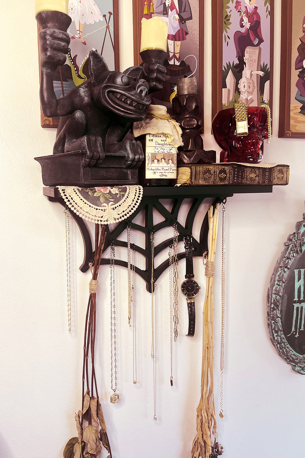 gothic necklace display