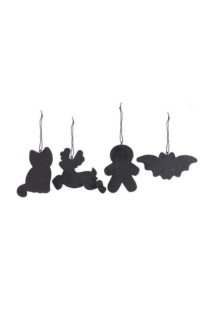 Black Skeleton Christmas Gingerbread Ornaments [Set of 4] - housewares - VampireFreaks - Something Different