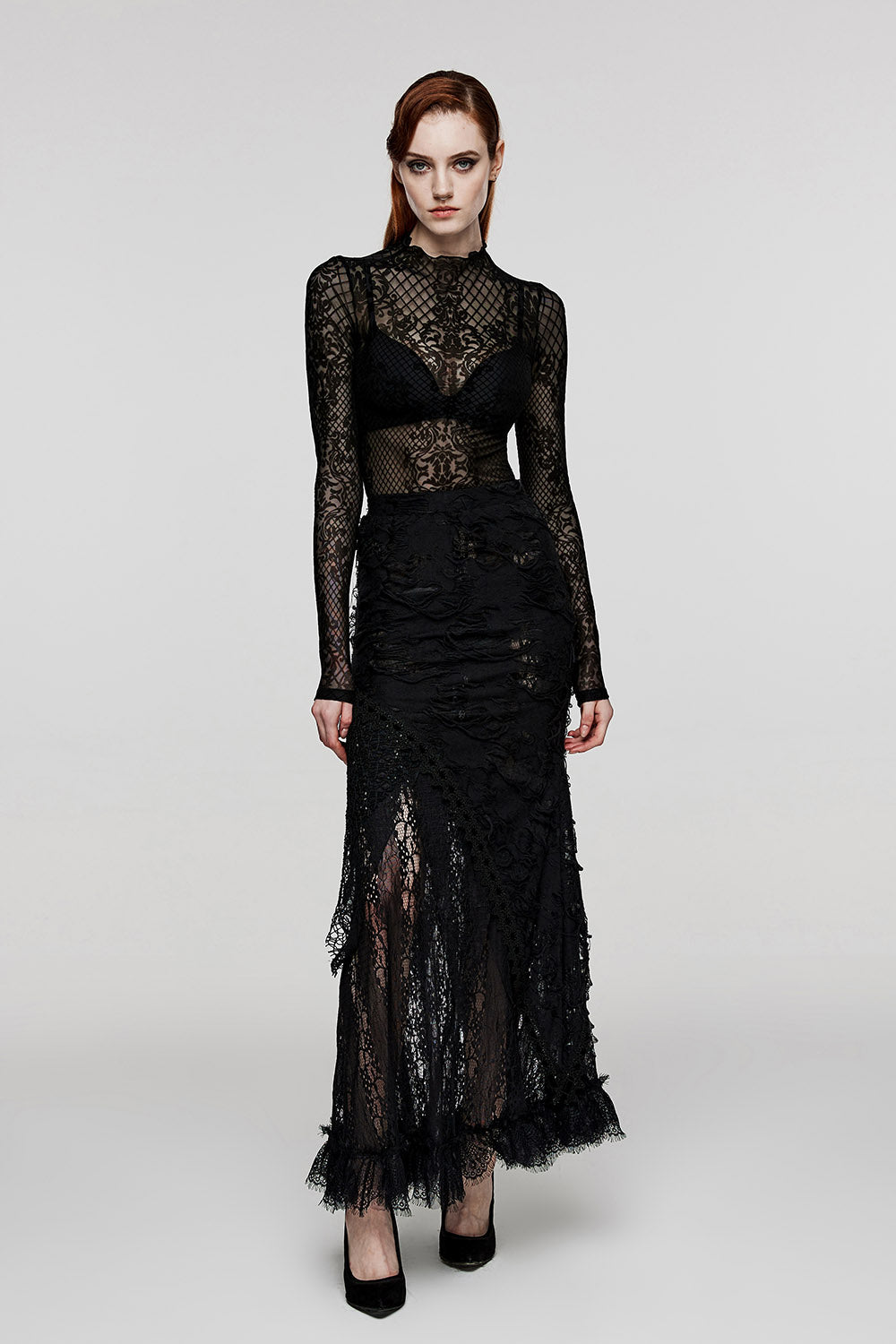 womens distressed witchy skirt