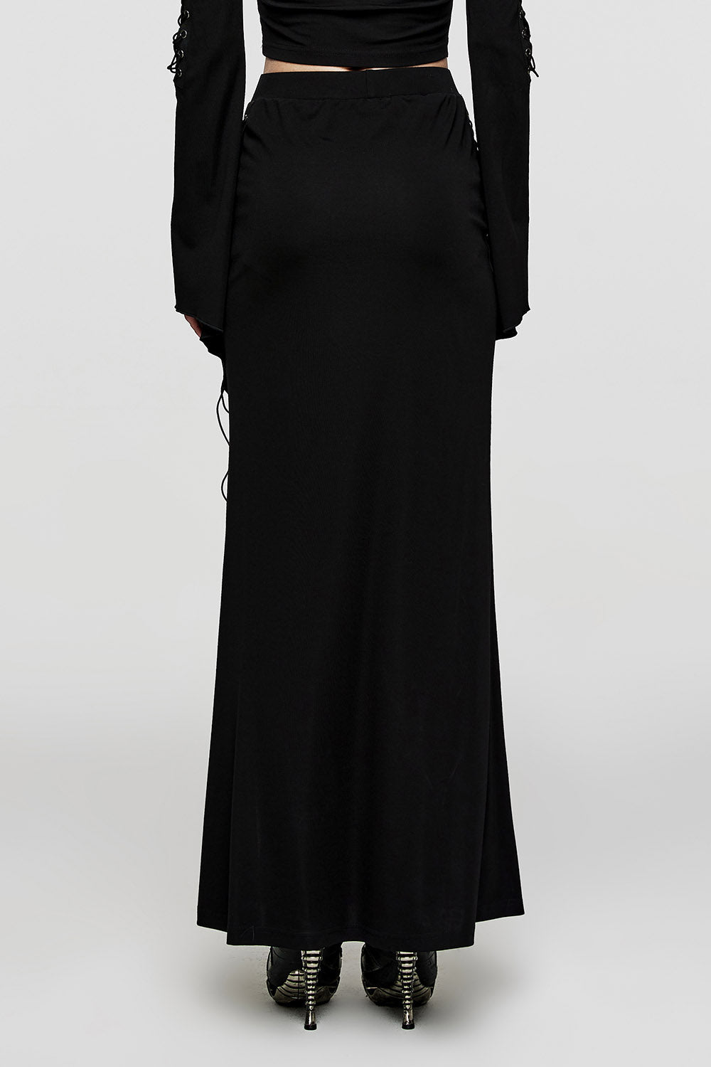 high waisted goth maxi skirt