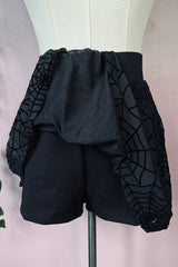 high waisted gothic web pattern skirt skort