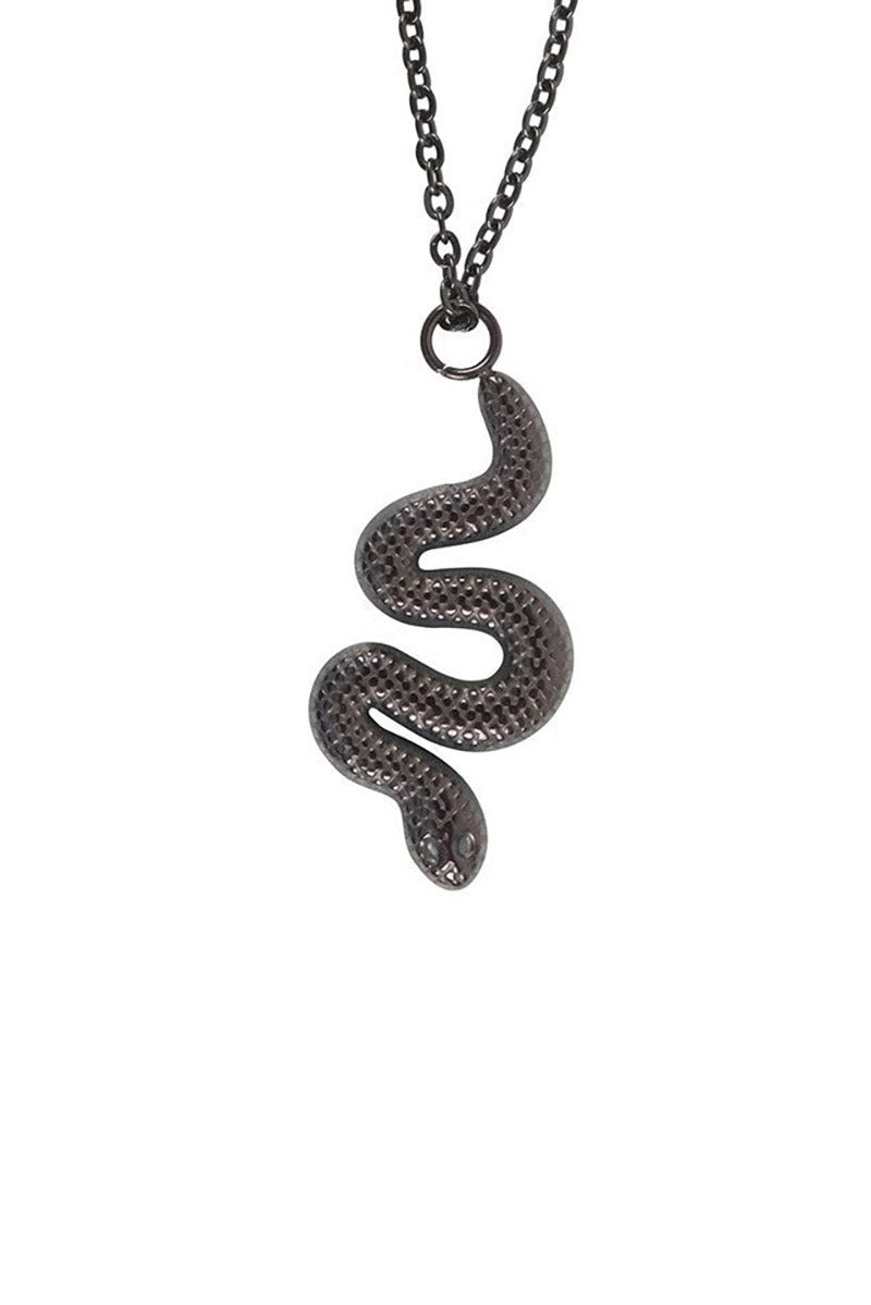 Black Snake Pendant Necklace