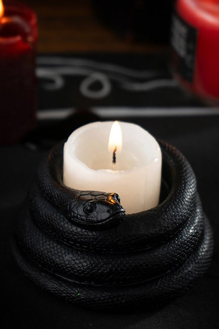 Black Snake Tealight Candle Holder - housewares - VampireFreaks - Pacific Giftware