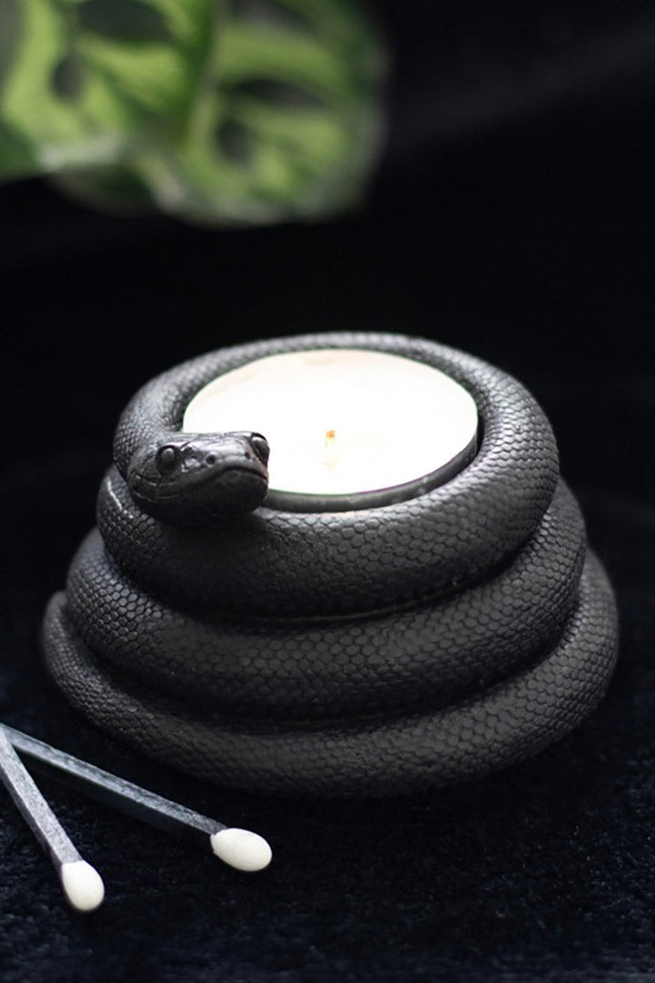 Black Snake Tealight Candle Holder - housewares - VampireFreaks - Pacific Giftware