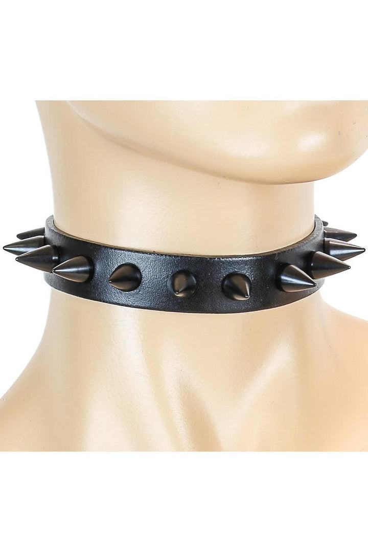 Black Soul Collar [Black Spikes] [Defective] - chokers - VampireFreaks - Funk Plus