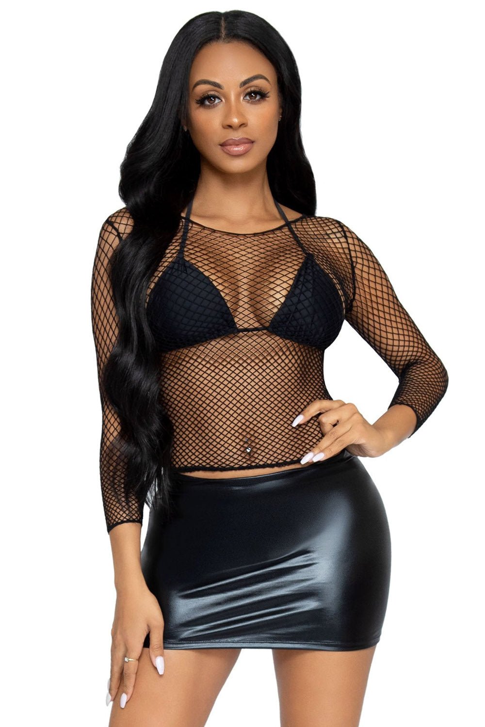 Black Soul Fishnet Top [BLACK] - womens tops - VampireFreaks - Leg Avenue