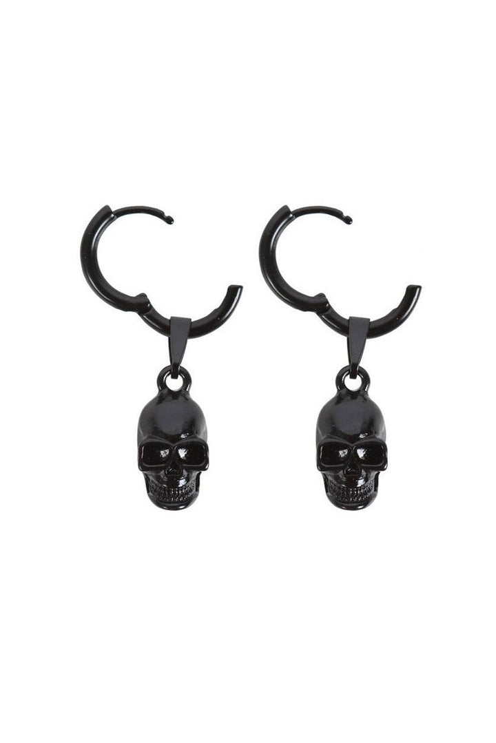 Black Stainless Steel Skull Earrings - jewelry - VampireFreaks - Something Different